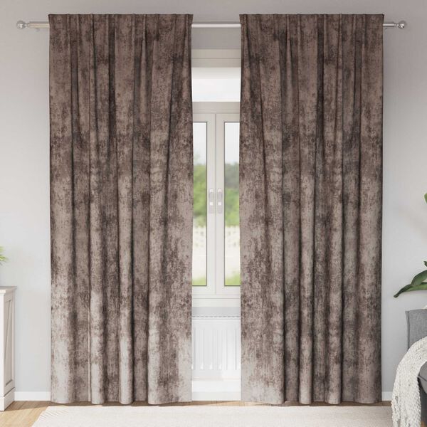 vidaXL Rideaux en velours 2 pcs Cappuccino 245 x 140 cm Velours