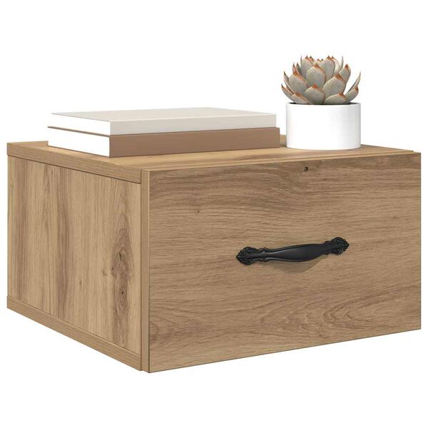 vidaXL Cabinet de chevet avec tiroir ch&ecirc;ne artisanal 35 x 35 x 20 cm