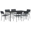 vidaXL Ensemble de salle &agrave; manger 7 pc Anthracite Acier