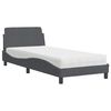 vidaXL Lit avec matelas Dover gris foncé 90x200 cm velours
