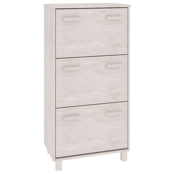 vidaXL Armoire &agrave; chaussures HAMAR Blanc 59,5x35x117 cm Bois de pin
