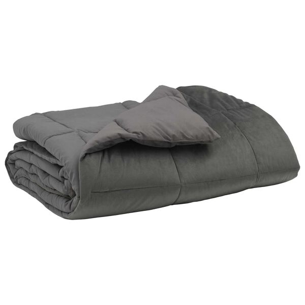 vidaXL Duvet complet toute l'ann&eacute;e Gris clair 220 x 260 cm Microfibre