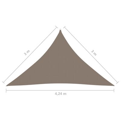 vidaXL Voile de parasol Tissu Oxford triangulaire 3x3x4,24 m Taupe