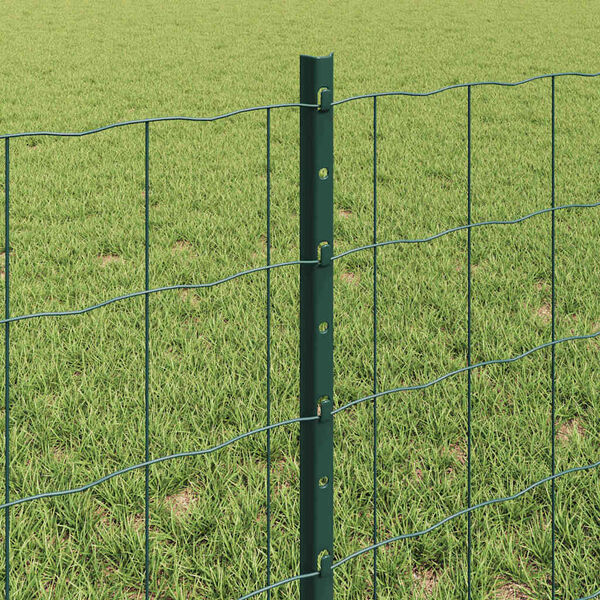vidaXL Cl&ocirc;ture avec poteau Vert 0,6 x 25 m Acier et PVC