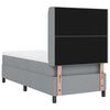 vidaXL Lit &agrave; ressort LED avec matelas Gris clair 80 x 200 cm tissu
