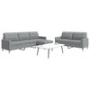 vidaXL Ensemble de canap&eacute;s 3 pcs avec repose-pied gris clair tissu