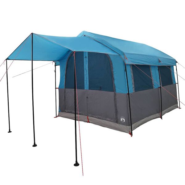 vidaXL Tente familiale avec toit Bleu et gris 324 x 255 x 230 cm