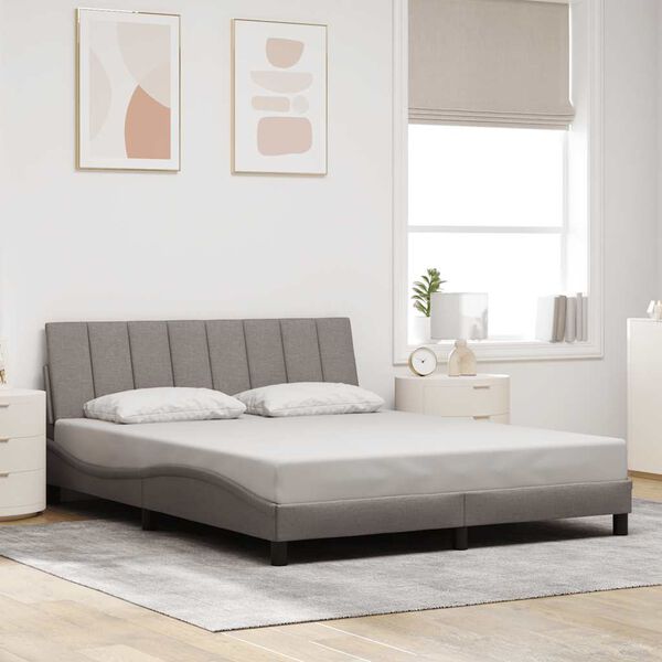 vidaXL Cadre de lit sans matelas Hanko taupe 160x200 cm tissu