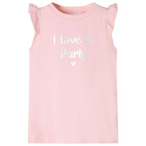 vidaXL T-shirt enfants avec manches &agrave; volants rose clair 104