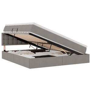 vidaXL Lit avec rangement et matelas avec matelas Taupe 180 x 200 cm