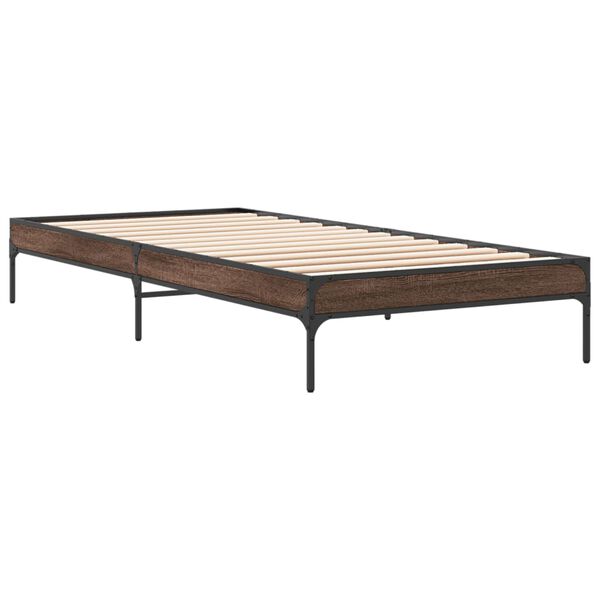 vidaXL Cadre de lit sans matelas ch&ecirc;ne marron 100x200 cm