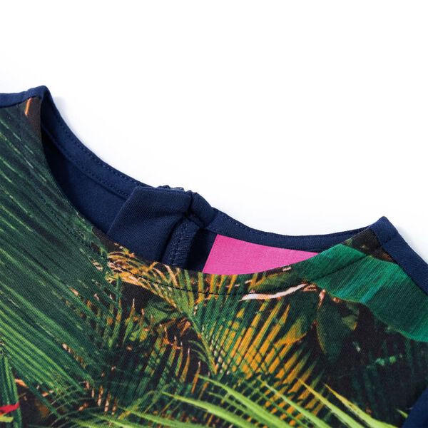 Robe pour enfants &agrave; manches longues bleu marine 104