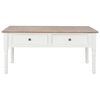 vidaXL Table basse Blanc 100x50x46 cm Bois de Paulownia solide
