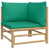 vidaXL Salon de jardin 9 pcs avec coussins vert bambou