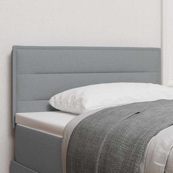 vidaXL T&ecirc;te de lit LED avec t&ecirc;te de lit Gris clair 80 cm Polyester