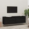vidaXL Armoires murales 2 pcs Noir 60x30x35 cm Bois de pin massif