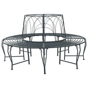 vidaXL Banc d'Arbre 8-Nombre de places &Oslash; 160 x 89 cm Acier