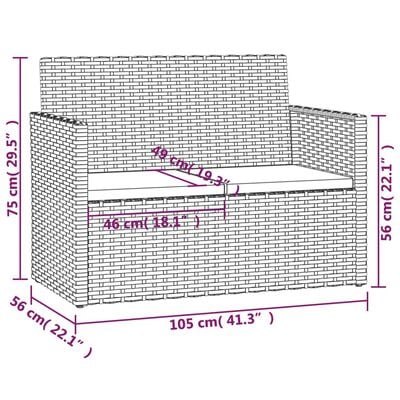 vidaXL Mobilier d'extérieur 4 pcs avec coussins Résine tressée Gris