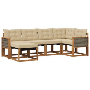 vidaXL Ensemble de canap&eacute;s d'ext&eacute;rieur 6 pcs Naturel et Beige