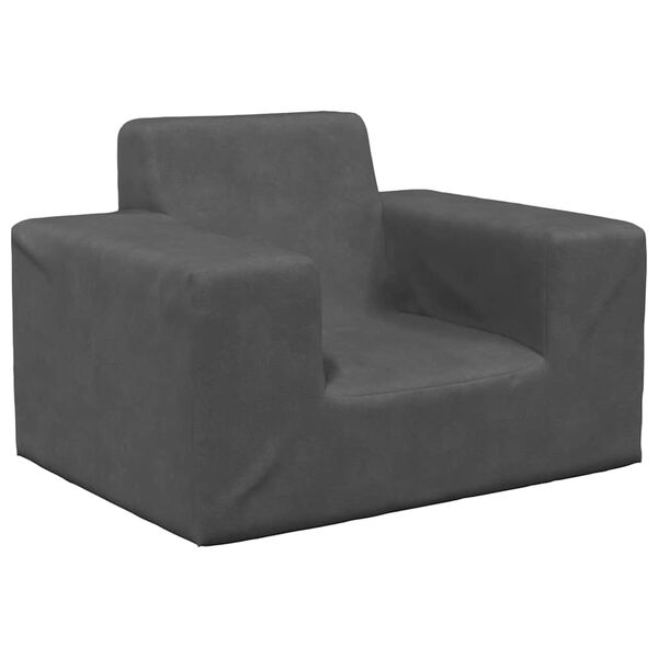 vidaXL Canap&eacute; pour enfants Anthracite Peluche douce