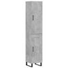 vidaXL Buffet haut Gris b&eacute;ton 34,5x34x180 cm Bois d'ing&eacute;nierie