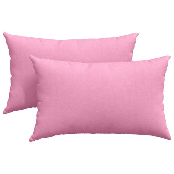 vidaXL Coussins de canap&eacute; 2 pcs Rose 50 x 30 cm tissu