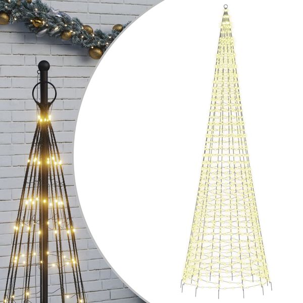 vidaXL Sapin de No&euml;l LED sur m&acirc;t, 1534 LED blanc chaud, 500 cm