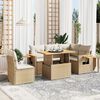 vidaXL Salon de jardin avec coussins 6 pcs beige r&eacute;sine tress&eacute;e