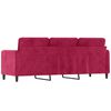 vidaXL Canap&eacute; &agrave; 3 places Rouge bordeaux 180 cm Velours