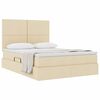 vidaXL Lit avec rangement et matelas Cr&egrave;me 140 x 190 cm Polyester