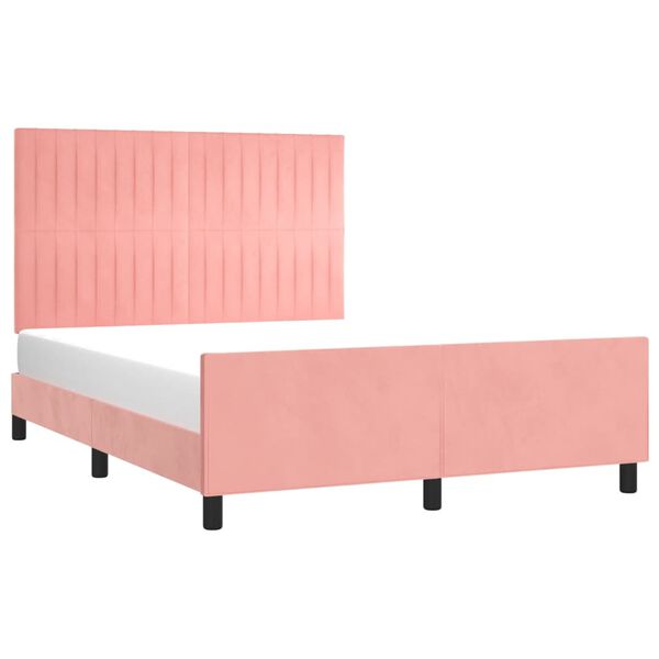 vidaXL Cadre de lit sans matelas rose 140x190 cm velours