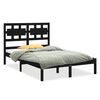vidaXL Cadre de lit sans matelas noir 150x200 cm bois massif