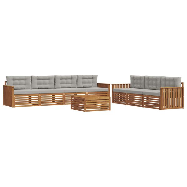 vidaXL Ensemble de canap&eacute;s d'ext&eacute;rieur 8 pcs Gris Naturel et Clair
