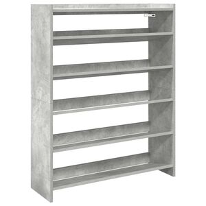 vidaXL &Eacute;tag&egrave;re &agrave; chaussures gris b&eacute;ton 80x25x100 cm bois d'ing&eacute;nierie