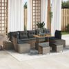vidaXL Ensemble de canap&eacute; de jardin avec coussin 10 pcs Gris polyrotin