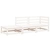 vidaXL Canap&eacute; de jardin repose-pieds 2 places blanc bois massif de pin