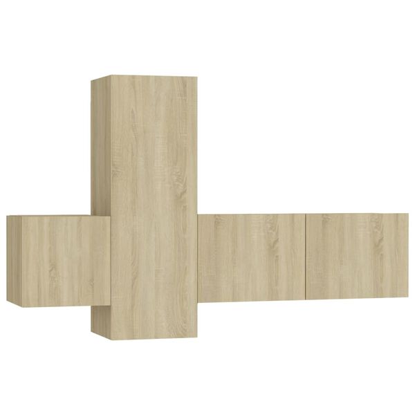 vidaXL Ensemble de meubles TV 3 pcs Ch&ecirc;ne sonoma Bois d'ing&eacute;nierie