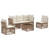 vidaXL Ensemble de canap&eacute; de jardin 6 pc Beige polyrotin