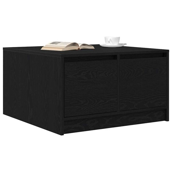 vidaXL Table basse avec tiroirs ch&ecirc;ne noir 70,5x70x40 cm