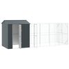 vidaXL Cage pour oiseaux Anthracite 621 x 208 x 247 cm Acier galvanis&eacute;