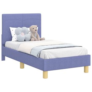 vidaXL Cadre de lit pour tout-petit avec t&ecirc;te de lit Bleu denim tissu