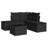 vidaXL Salon de jardin 6 pcs avec coussins noir r&eacute;sine tress&eacute;e