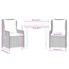 vidaXL Ensemble à manger de jardin et coussins 3 pcs Beige poly rotin