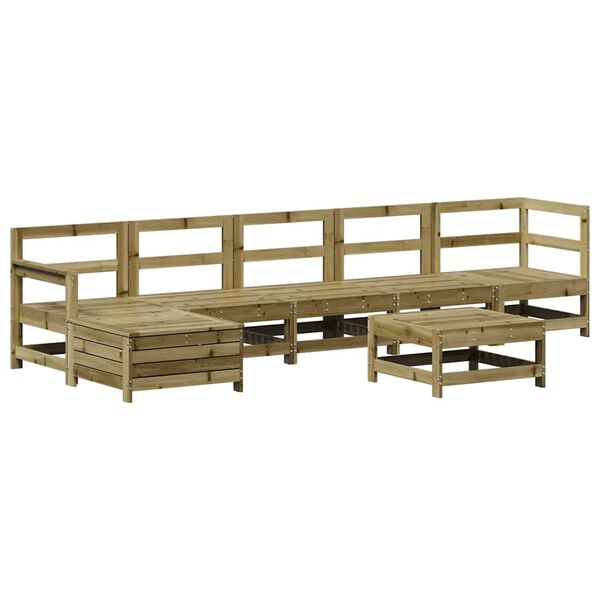vidaXL Salon de jardin 7 pcs bois de pin impr&eacute;gn&eacute;