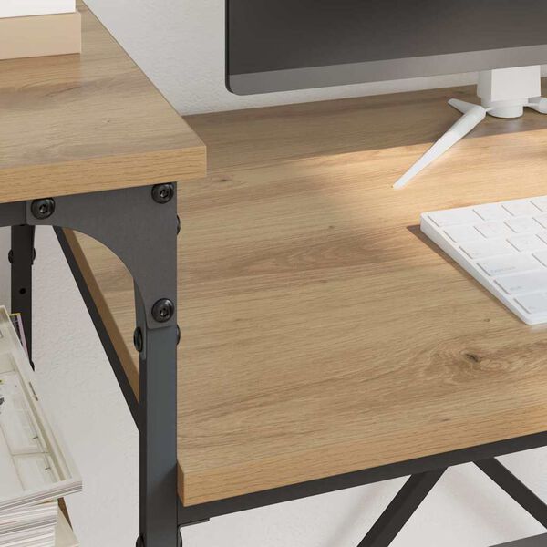 vidaXL Bureau Ch&ecirc;ne artisanal 135 x 50 x 90 cm Bois d'ing&eacute;nierie