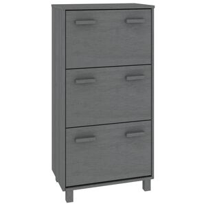 vidaXL Armoire &agrave; chaussures HAMAR Gris fonc&eacute; 59,5x35x117 cm Pin massif