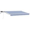 vidaXL Cadre de store manuel avec LEDs Bleu et Blanc 3,5 x 2,5 m