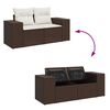 vidaXL Salon de jardin avec coussins 6 pcs marron résine tressée