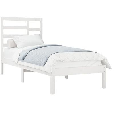 vidaXL Cadre de lit sans matelas blanc bois massif 100x200 cm