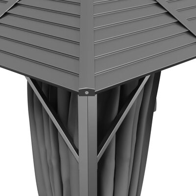 vidaXL Belvédère avec parois latérales et toit arqué 3x3 m Anthracite